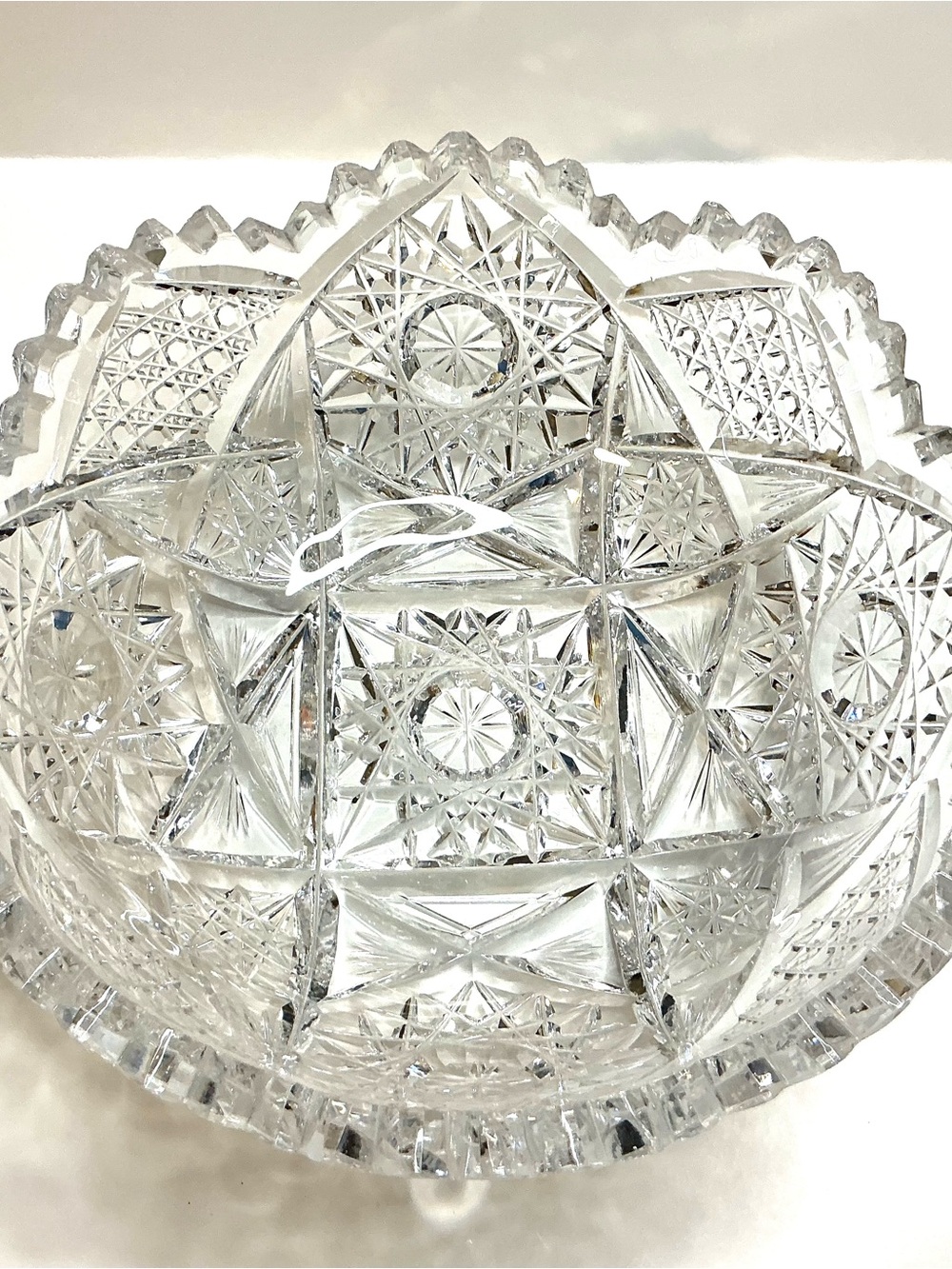 Pressed Cut Crystal Decorative Bowl - Clear